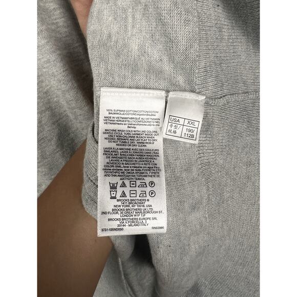 Brooks Brothers XXL Supima Cotton Full Zip Mock Neck Sweater Gray Men’s00 - Picture 6 of 9